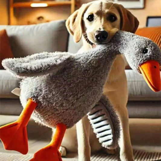 A Set of Soft Duck Plush Toys in White/Grey/Brown, Suitable for Cats and Dogs to Play With, Helping Them Play and Expend Energy, Suitable for Small to Medium-Sized Pets (Large Pets May Bite, so They Are Not Recommended for La