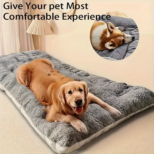Plush Dog Beds For Large Dogs Super Soft Polyester Pet Mat Dog Crate Mat Bed Small Medium Large cama para perro grande Dog Bed